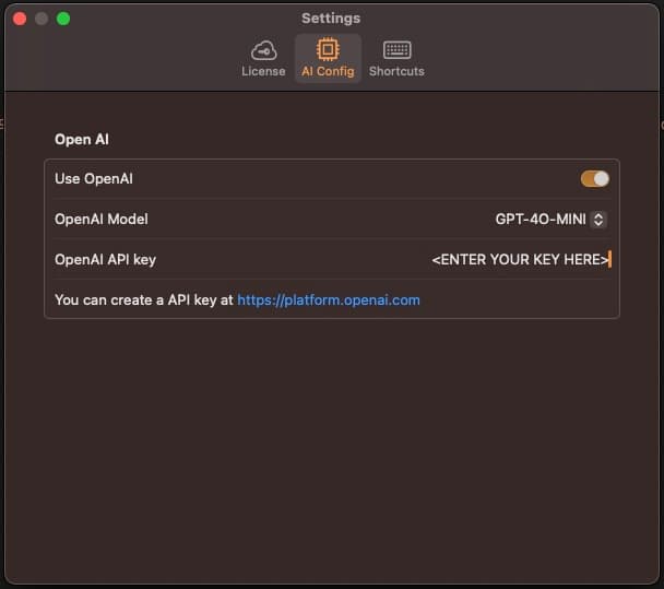 Image Add your OpenAI API Key (Optional)
