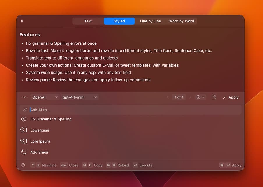 Transform your writing in any application with AI assistance