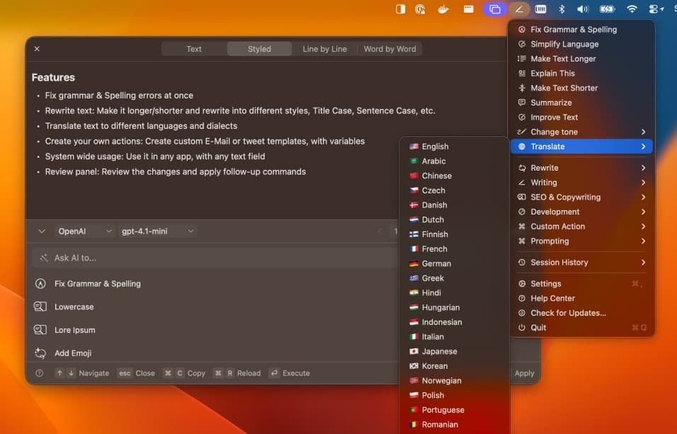 Transform your writing in any application with AI assistance