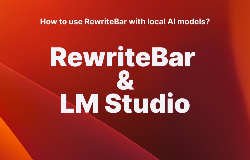 LM Studio Setup in RewriteBar
